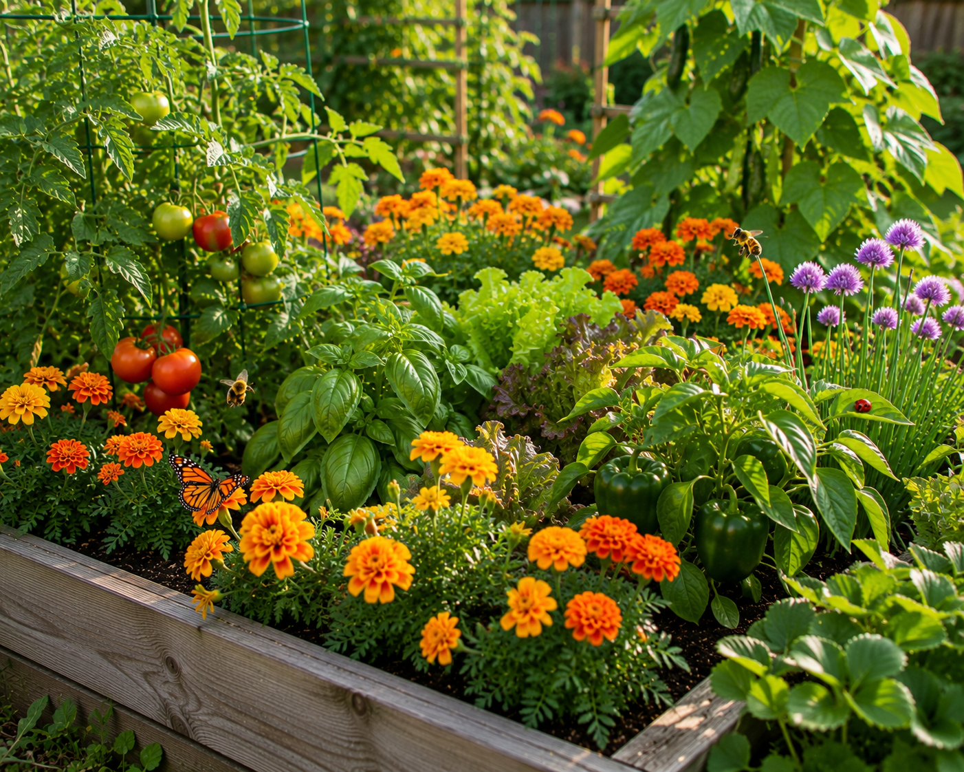 Marigolds-Protecting-the-Vegetable-Garden.
