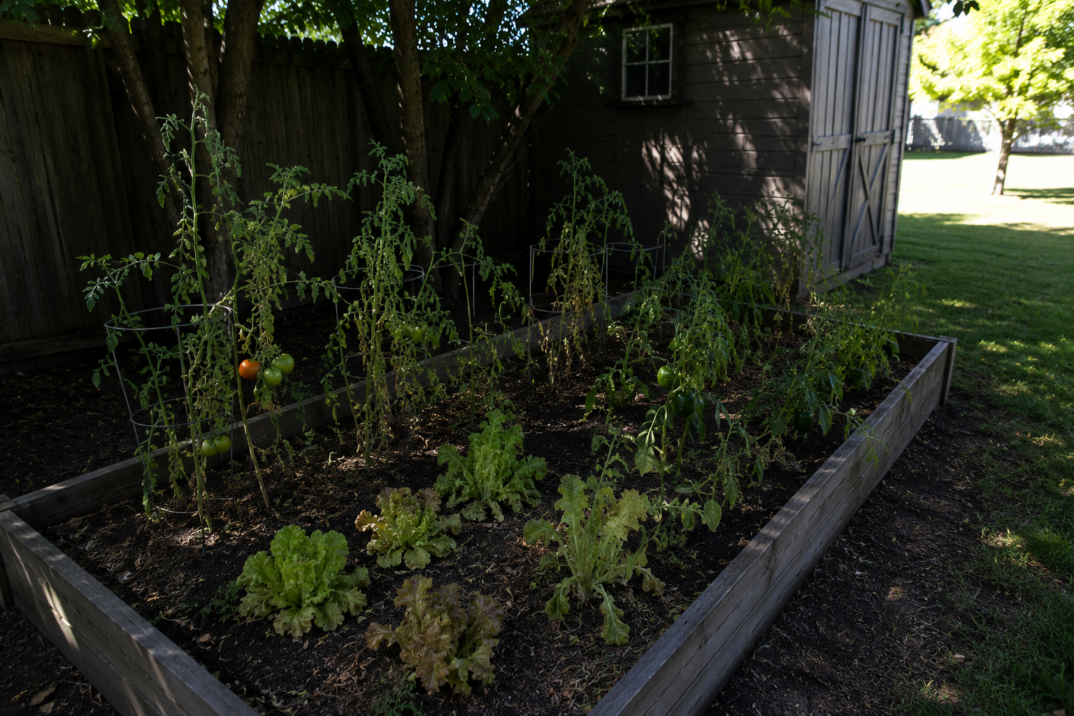 Garden in the shade