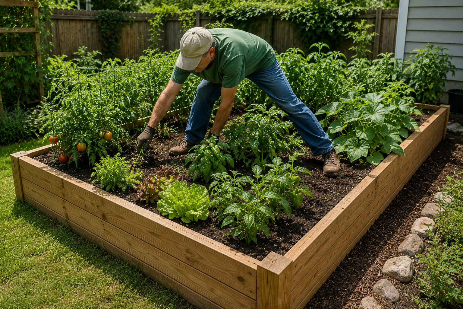 Wide Raised Bed Garden